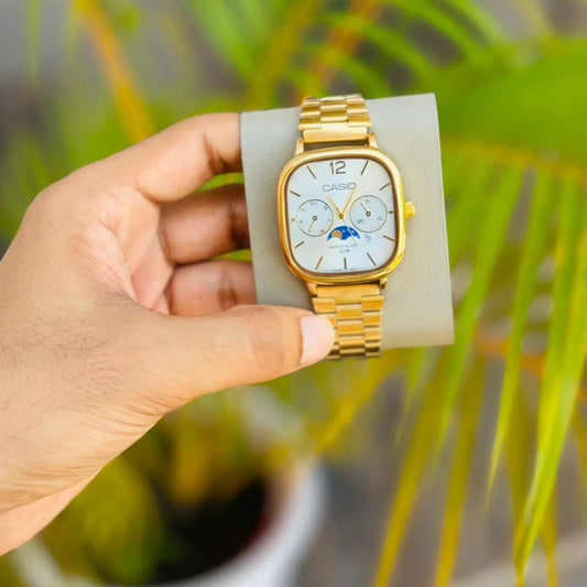 Casio Vintage Moon Phase Square Watch